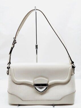 LOUIS VUITTON White Epi Leather Bagatelle PM Bag